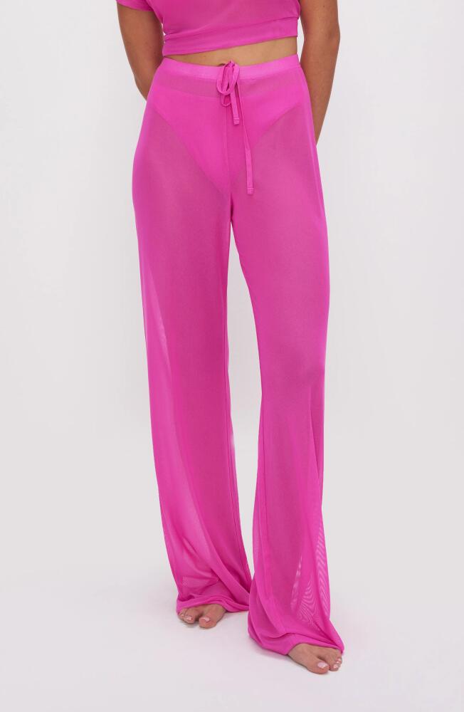 Good American Mesh Cover-Up Pants in Pink Glow002 Cover