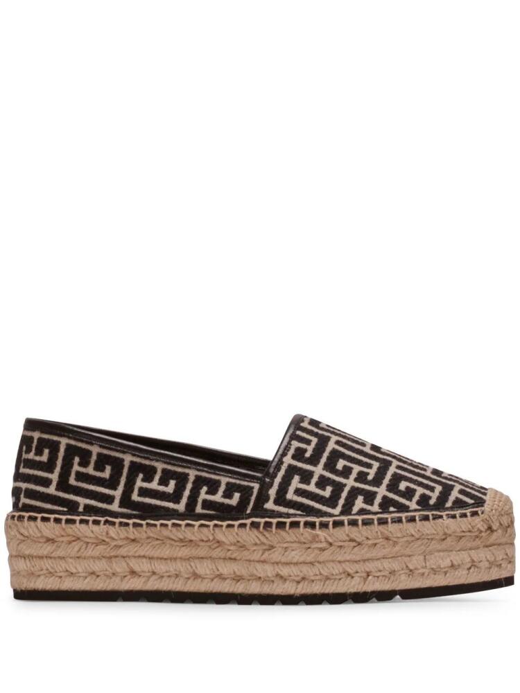 Balmain monogram platform espadrilles - Black Cover