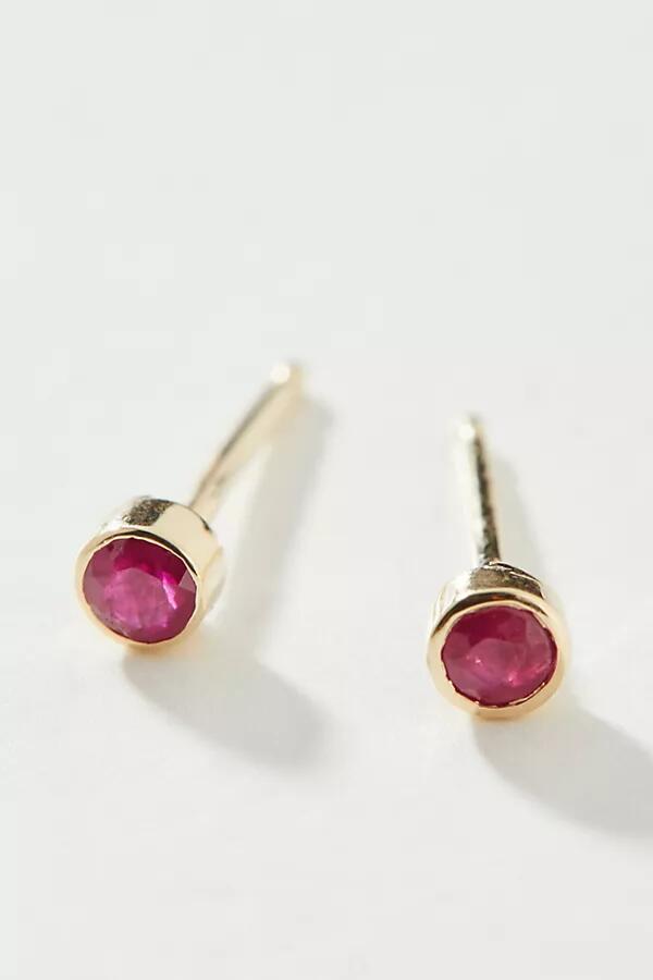 Maya Brenner 14k Yellow Gold Birthstone Post Earrings Cover