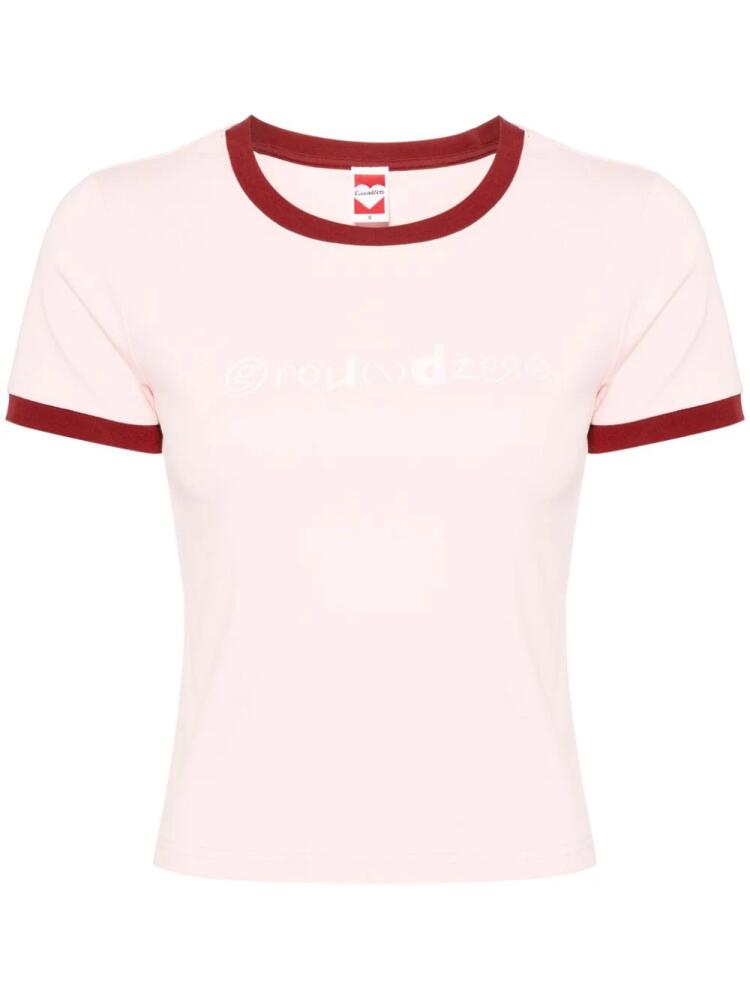 Ground Zero logo-print T-shirt - Pink Cover