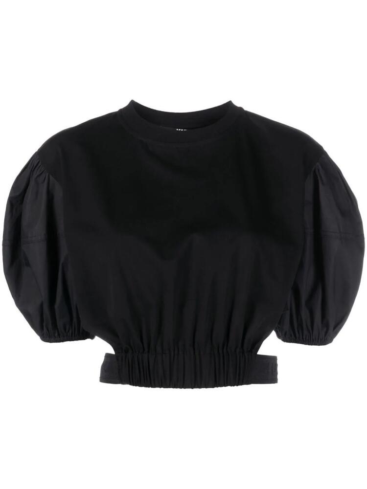 Karl Lagerfeld puff-sleeve cropped blouse - Black Cover