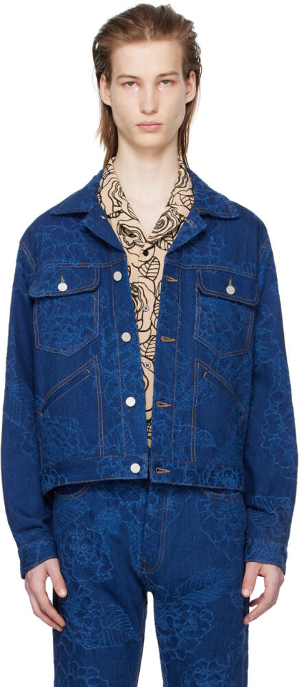 CMMN SWDN Indigo Harris Denim Jacket Cover