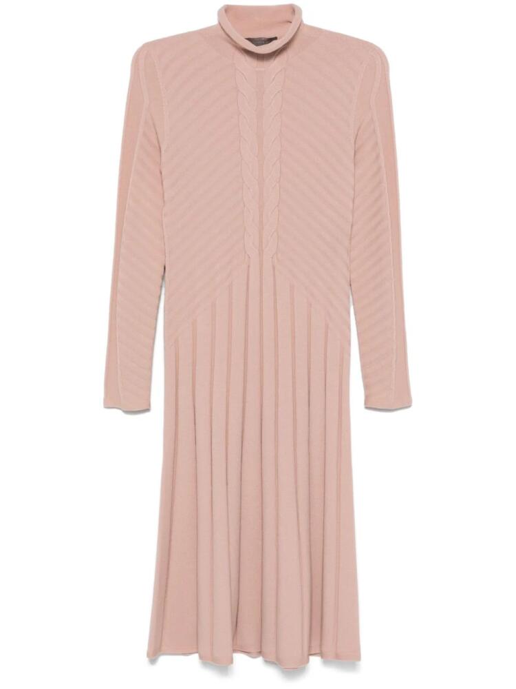 D.Exterior cable knit detail dress - Pink Cover