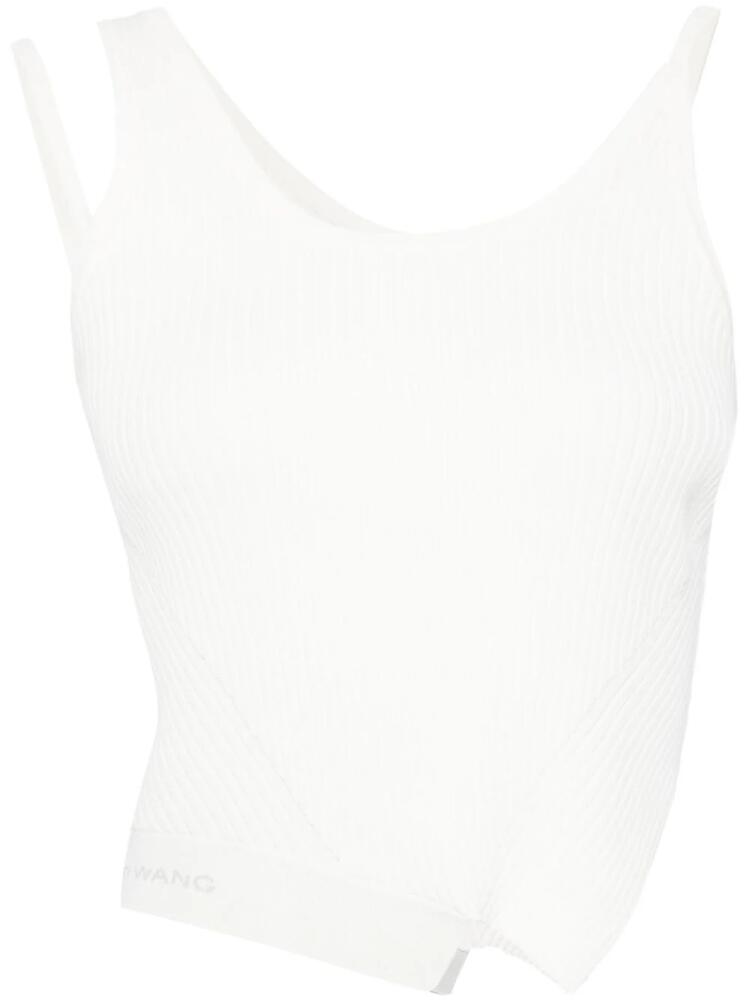 Feng Chen Wang asymmetric ribbed tank top - White Cover