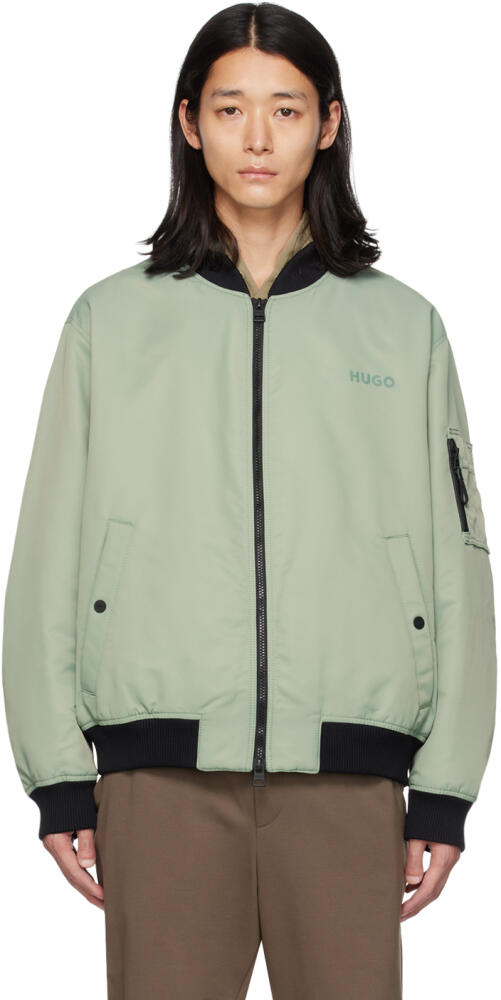 Hugo Green Oversized Bomber Jacket Cover