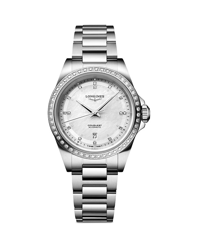 Longines Conquest White Mother of Pearl Watch, 30mm Cover