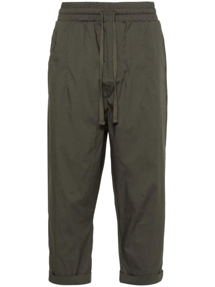 Thom Krom elasticated-waist cropped trousers - Green Cover