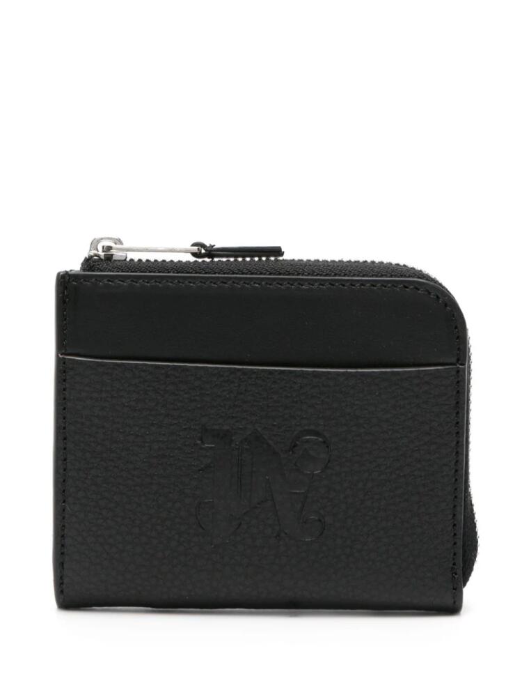 Palm Angels logo-debossed leather wallet - Black Cover