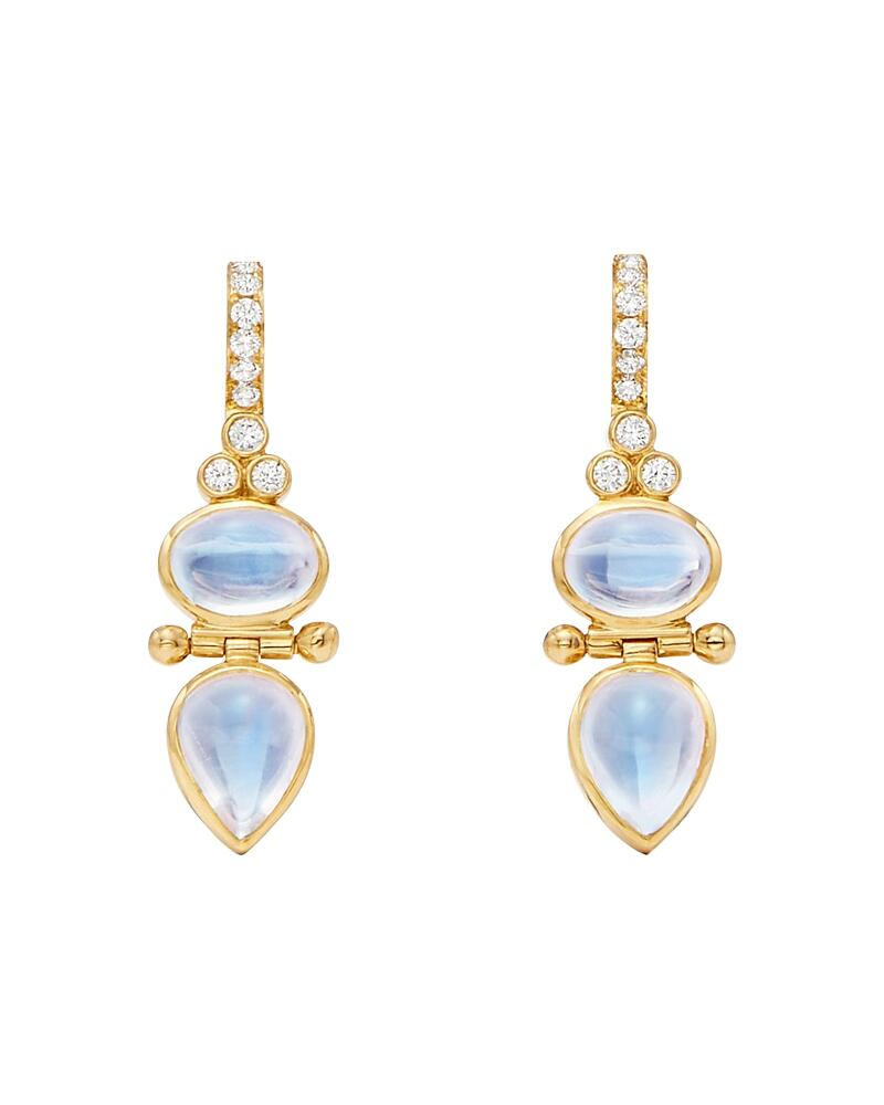 Temple St. Clair 18K Yellow Gold Moonstone & Diamond Drop Earrings Cover