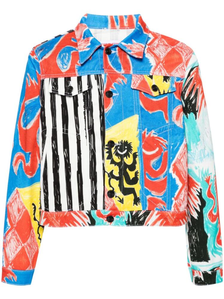 Charles Jeffrey Loverboy graphic-print denim jacket - Red Cover