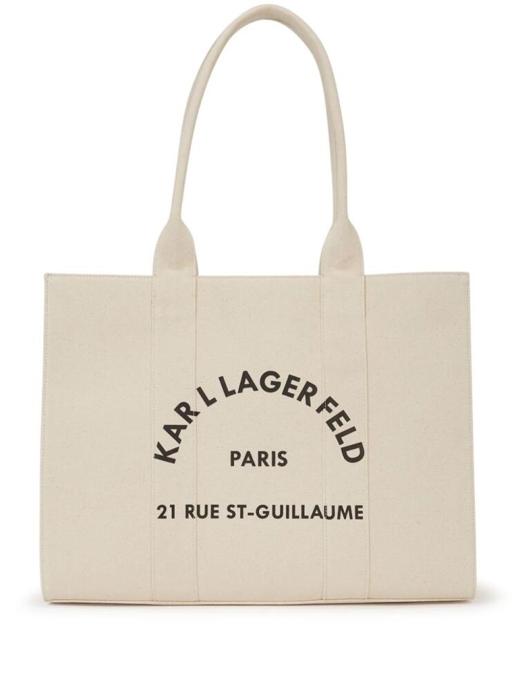 Karl Lagerfeld large Rue St-Guillaume tote bag - Neutrals Cover