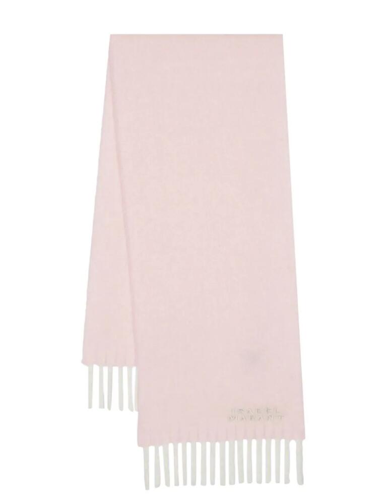 ISABEL MARANT Firny logo-embroidered scarf - Pink Cover