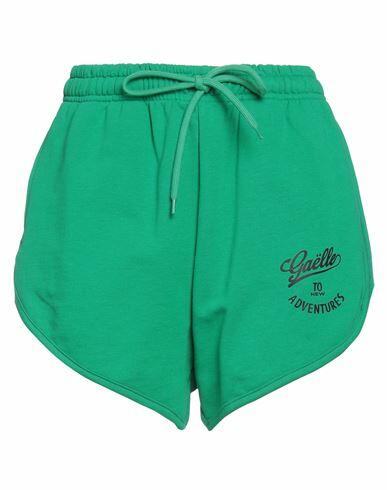 Gaëlle Paris Woman Shorts & Bermuda Shorts Green Cotton Cover