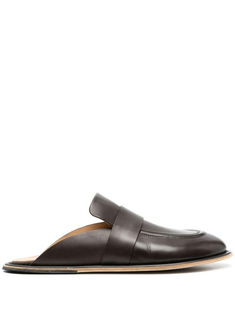 Marsèll flat leather slides - Brown Cover