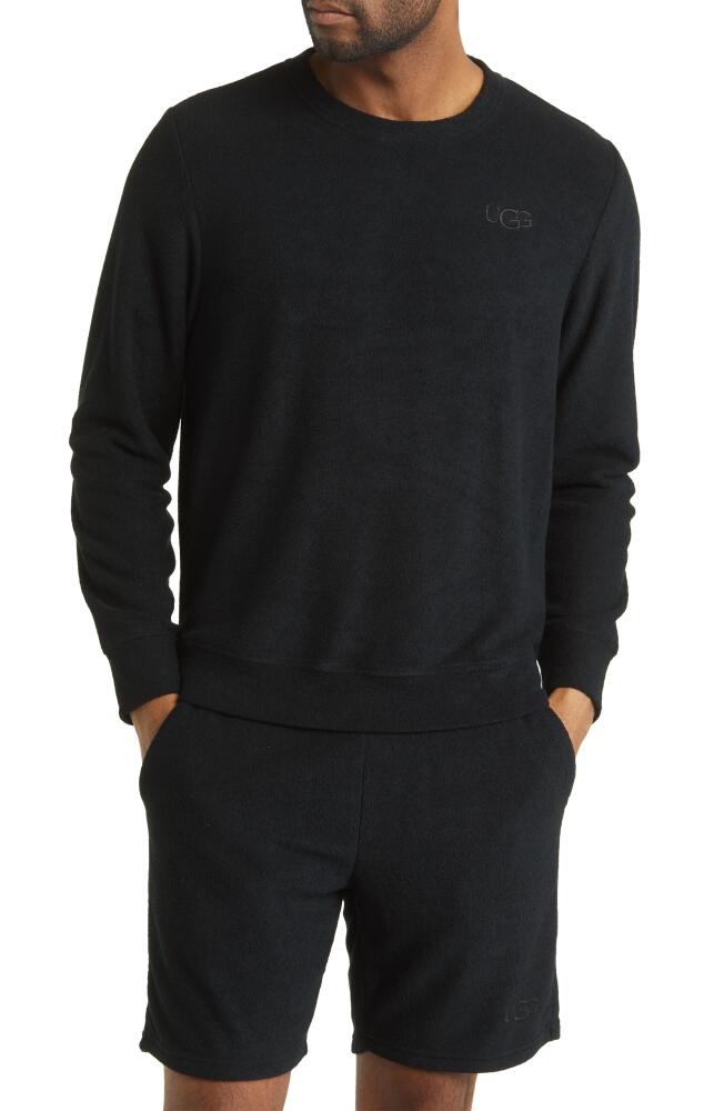 UGG(r) Coen Brushed Terry Cloth Crewneck Sweatshirt in Tar Cover