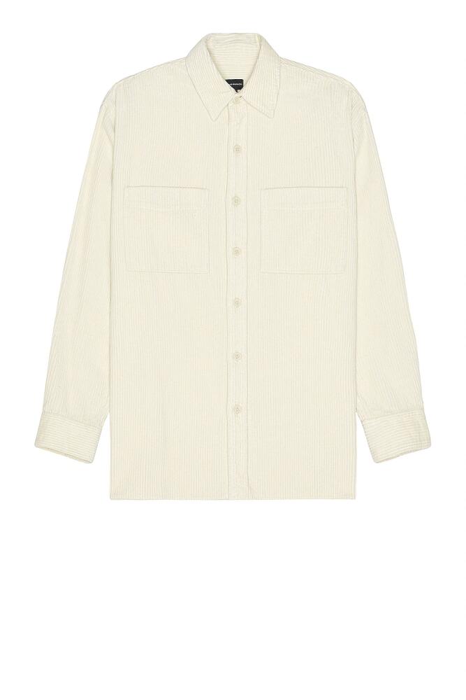 Club Monaco Wide Wale Corduroy Long Sleeve Shirt in Cream Cover