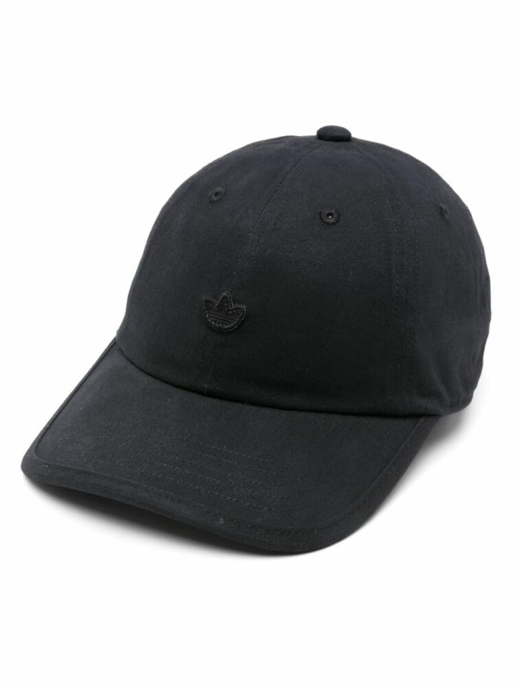 adidas trefoil-patch cotton baseball cap - Black Cover