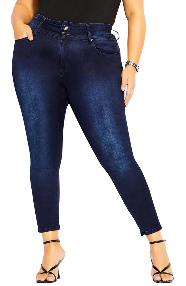 City Chic Harley High Waist Skinny Jeans in Dark Denim Cover