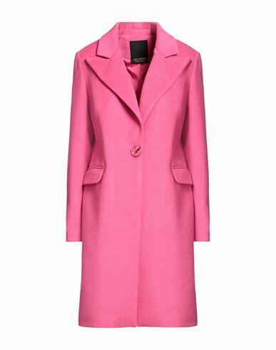 Yes London Woman Coat Fuchsia Polyester, Viscose Cover