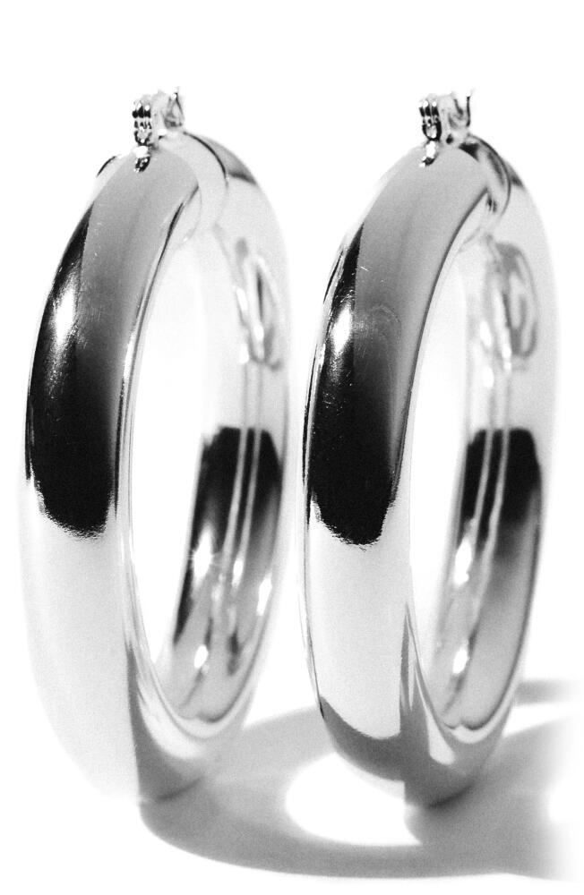 Child of Wild Aubree Large Tube Hoop Earrings in Silver Cover