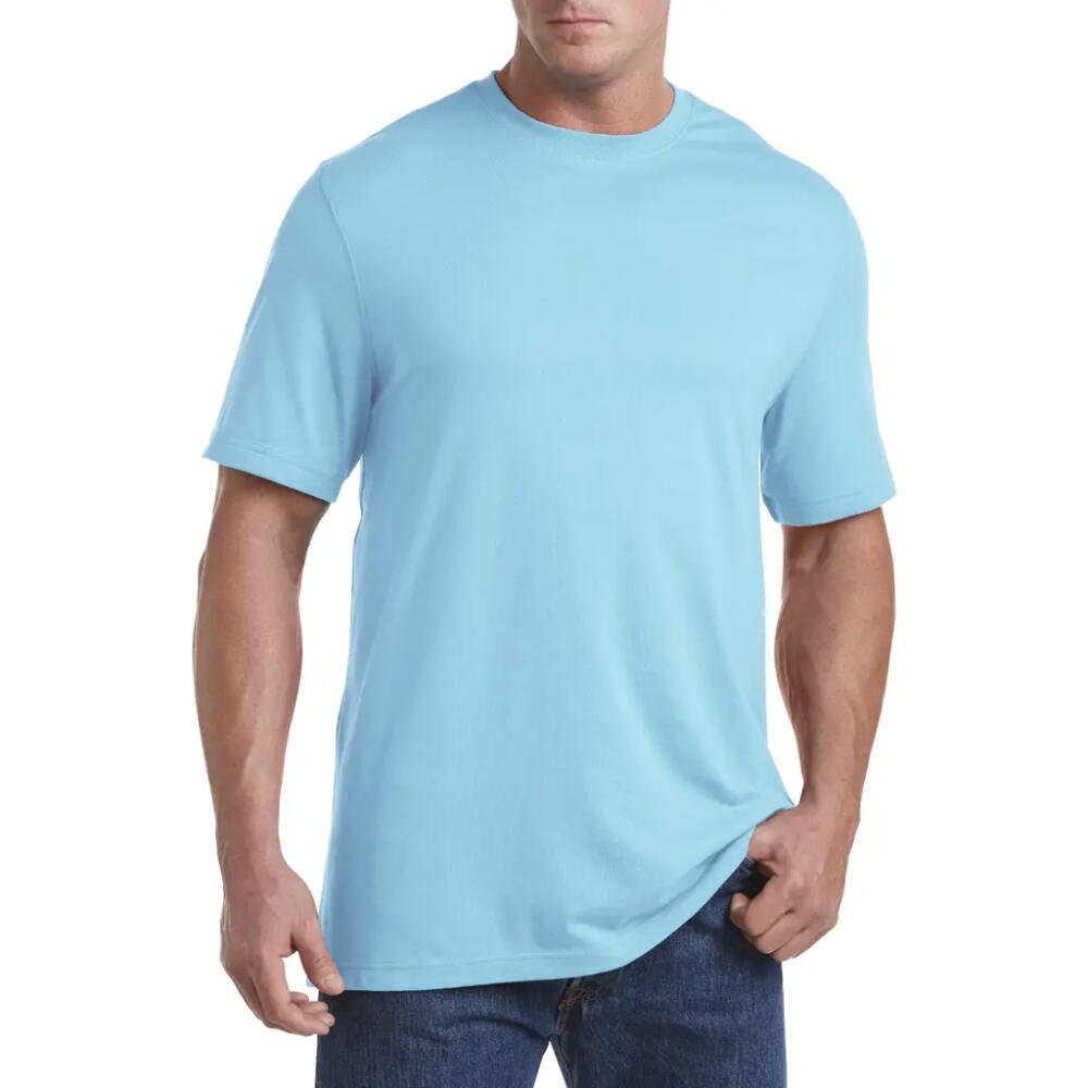 Harbor Bay by DXL Moisture-Wicking Jersey T-Shirt in Aqua Sea Heather Cover