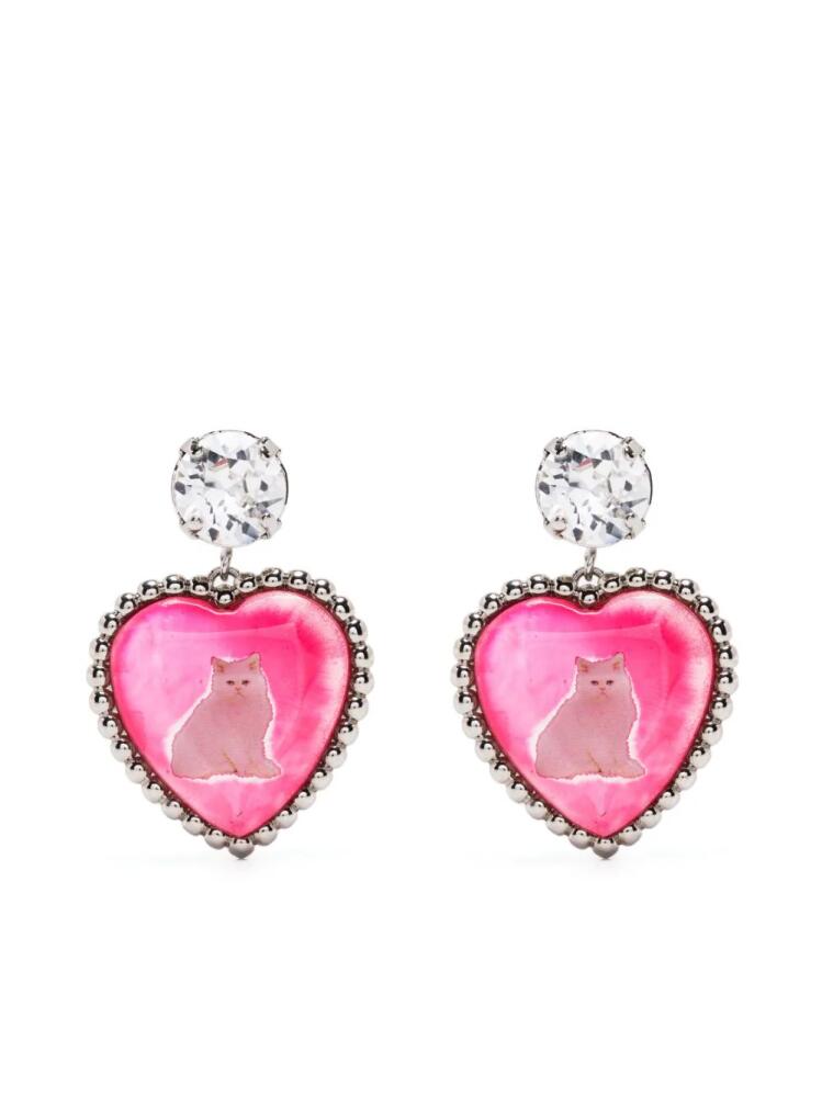 SafSafu cat-motif heart earrings - Pink Cover