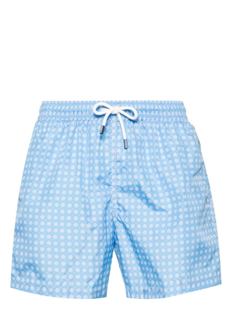 Fedeli Madeira floral-print swim shorts - Blue Cover