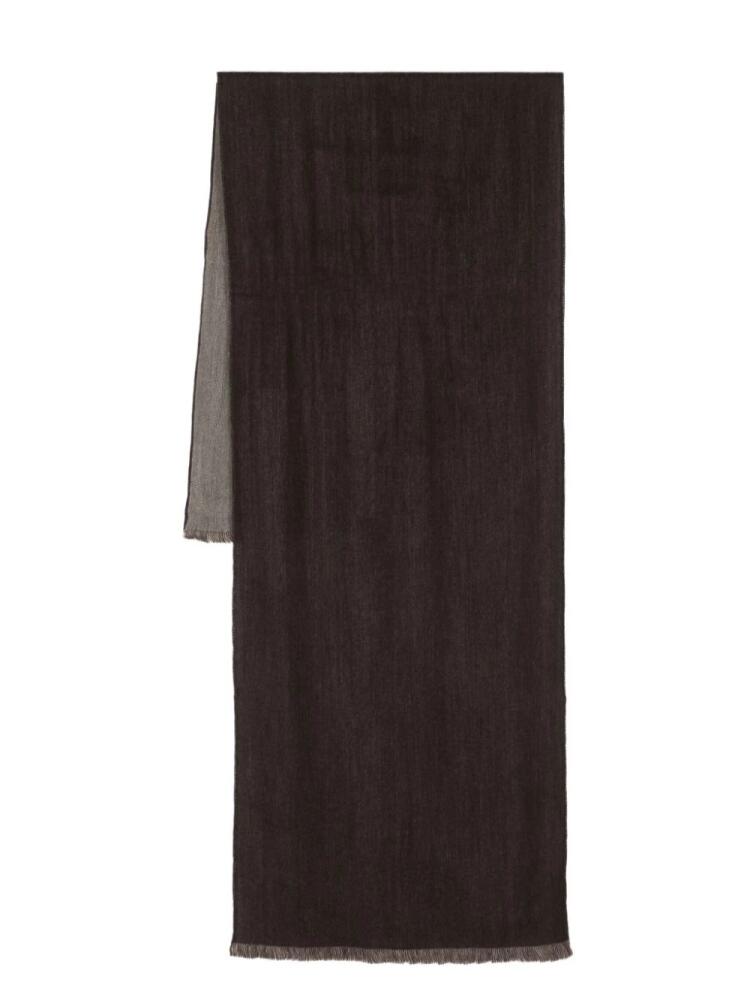 Daniele Alessandrini brushed-fleece fringed scarf - Brown Cover