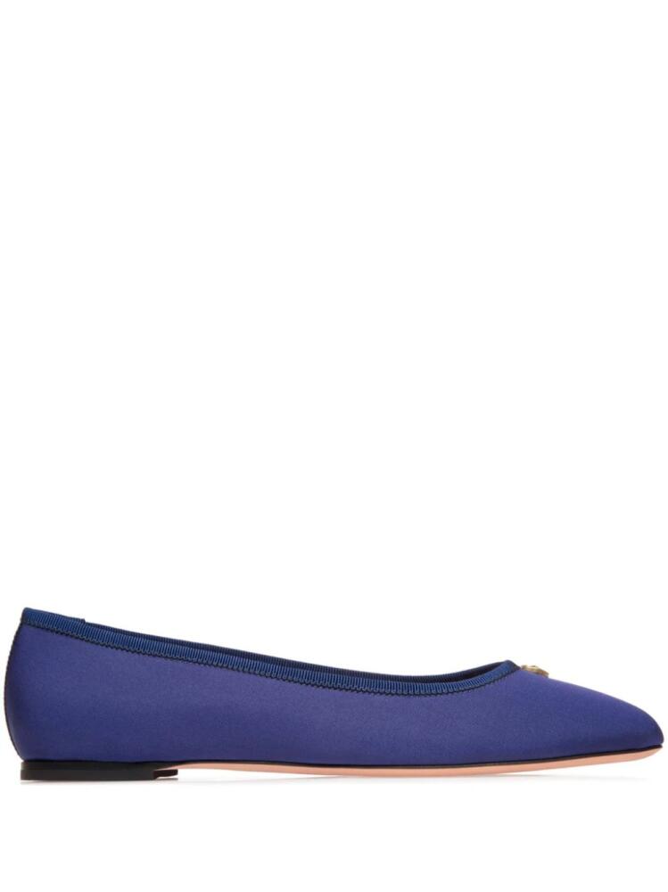 Bally logo-plaque flat ballerina shoes - Blue Cover