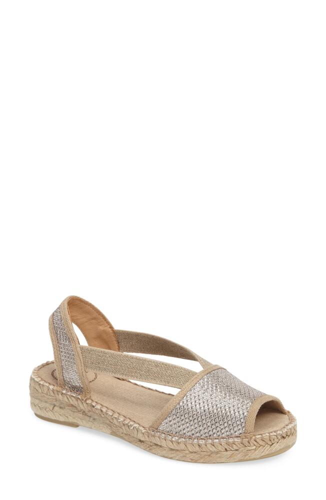 Toni Pons Estel Espadrille Sandal in Platinum Fabric Cover