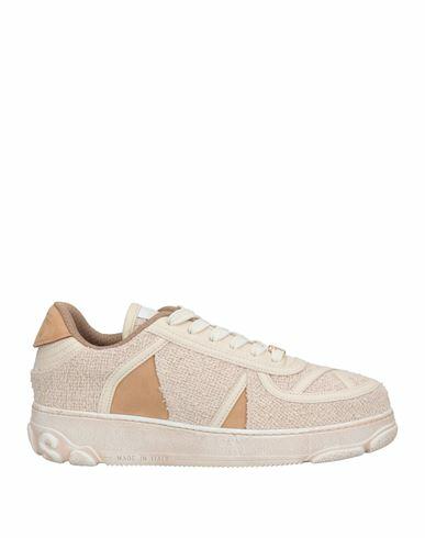 Gcds Woman Sneakers Beige Soft Leather, Textile fibers Cover