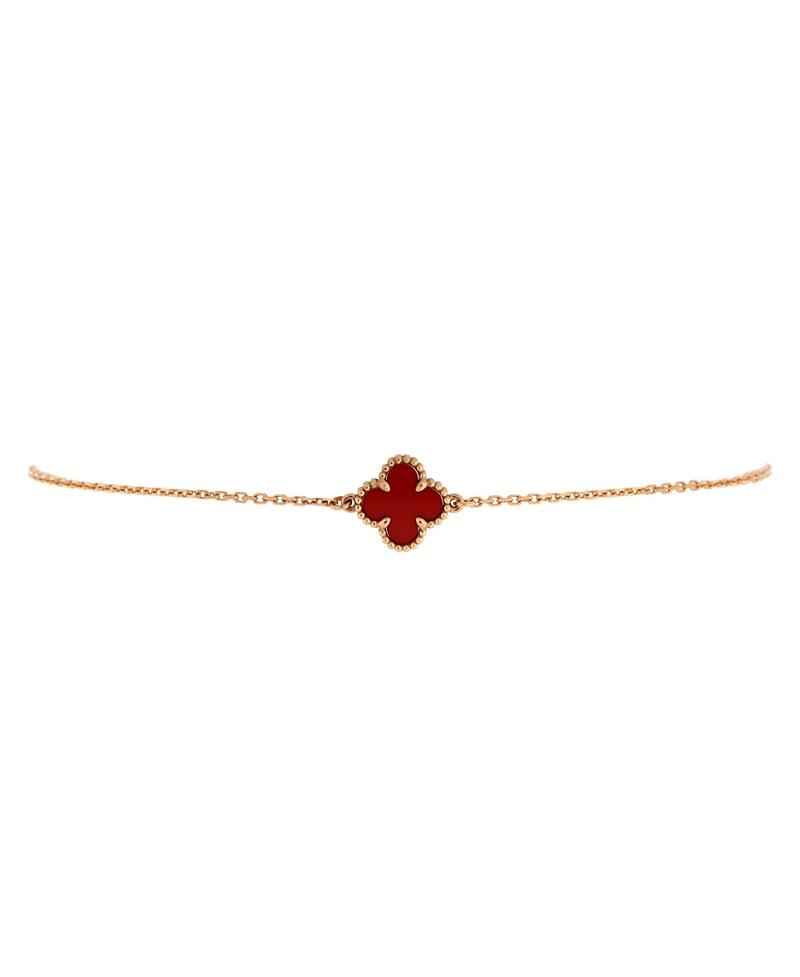 Pre-Owned Van Cleef & Arpels Sweet Alhambra Bracelet 18K Rose Gold and Carnelian Cover