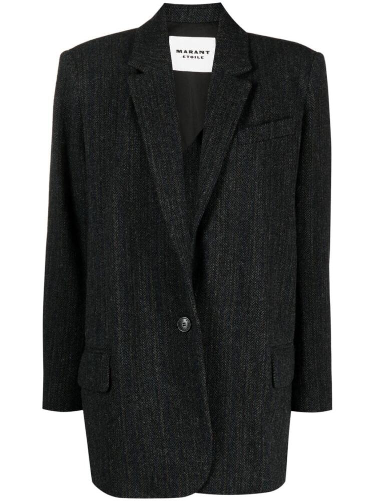 MARANT ÉTOILE Charlyne herringbone single-breasted blazer - Black Cover