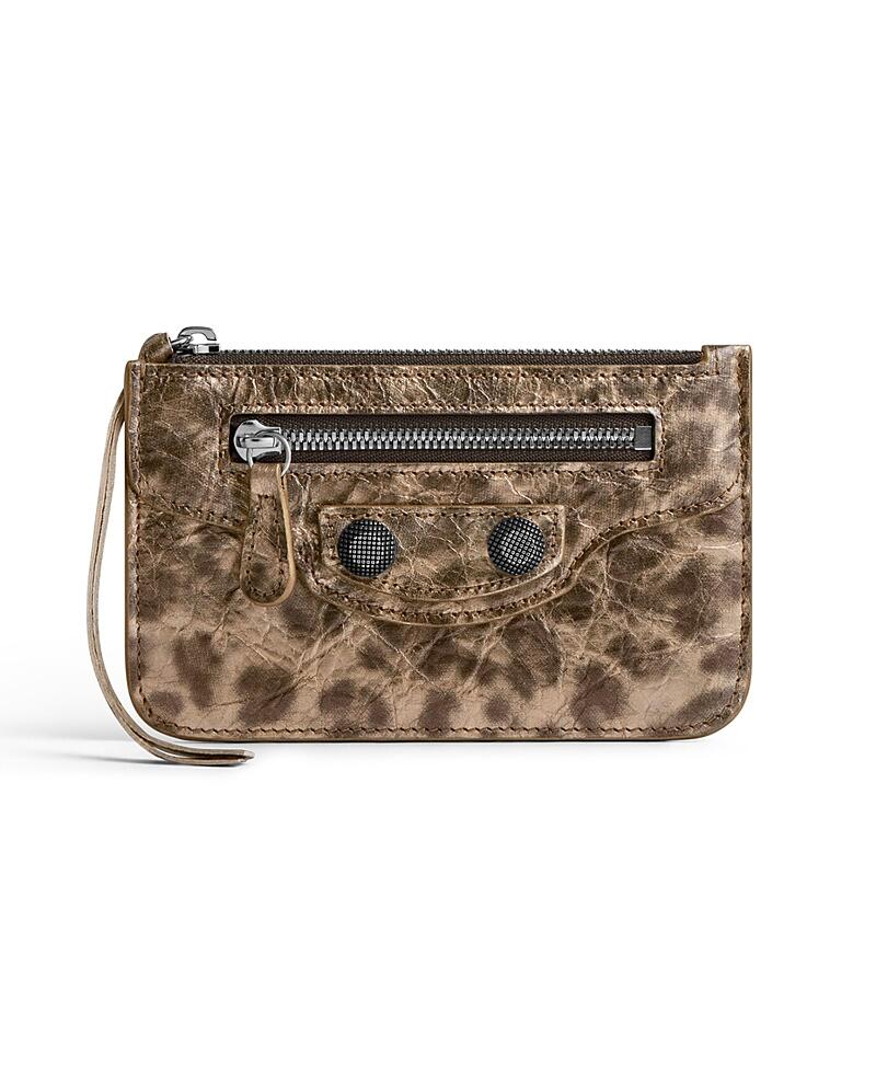 Balenciaga Le Cagole Long Coin and Card Holder with Leopard Print Cover