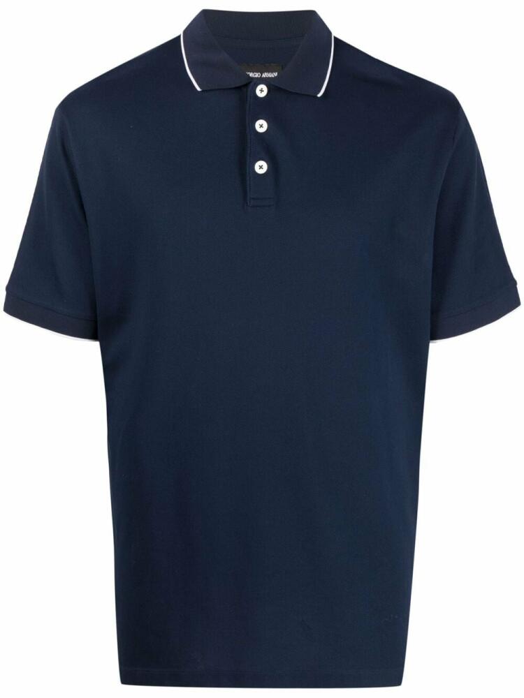 Giorgio Armani short-sleeved polo shirt - Blue Cover