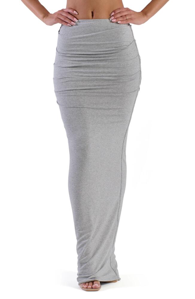 Naked Wardrobe Gather Good Maxi Skirt in Heather Grey Cover