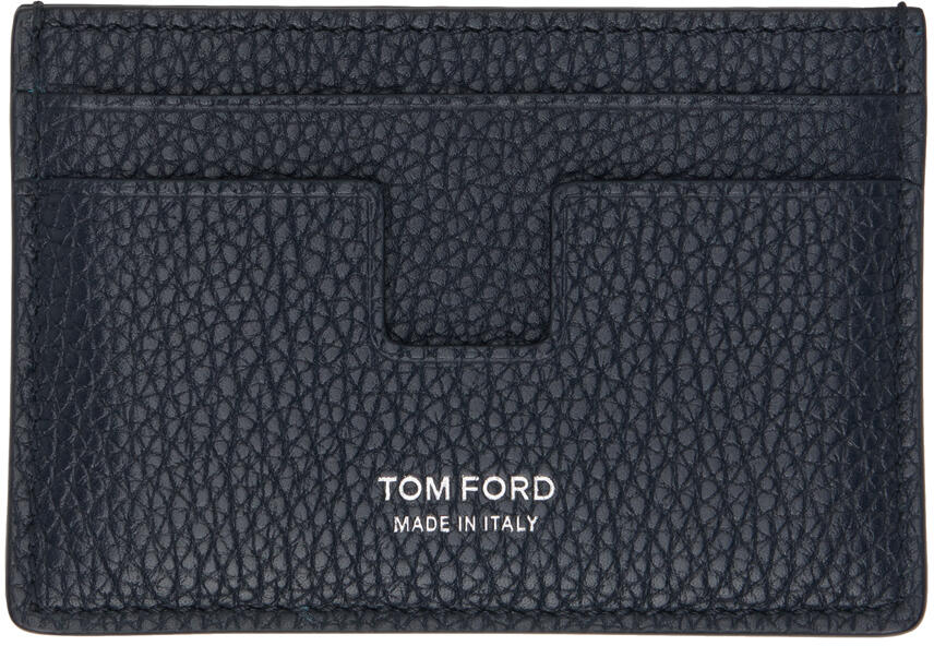 TOM FORD Navy Soft Leather Card Holder Cover