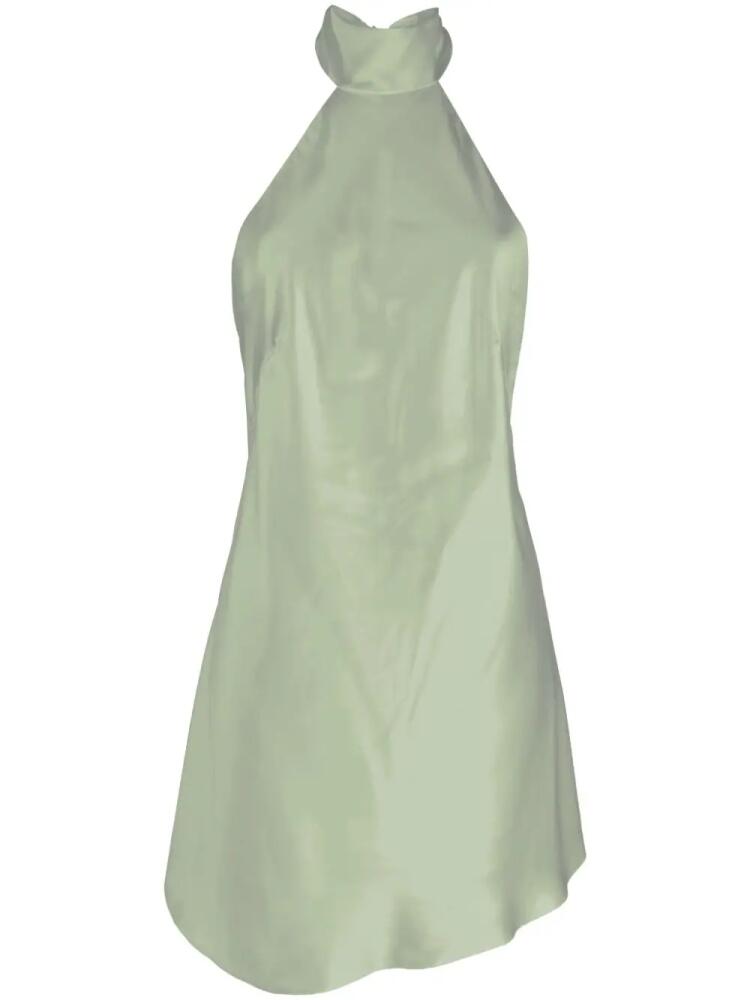 Michelle Mason halterneck silk minidress - Green Cover