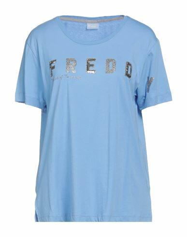 Freddy Woman T-shirt Azure Cotton, Modal Cover