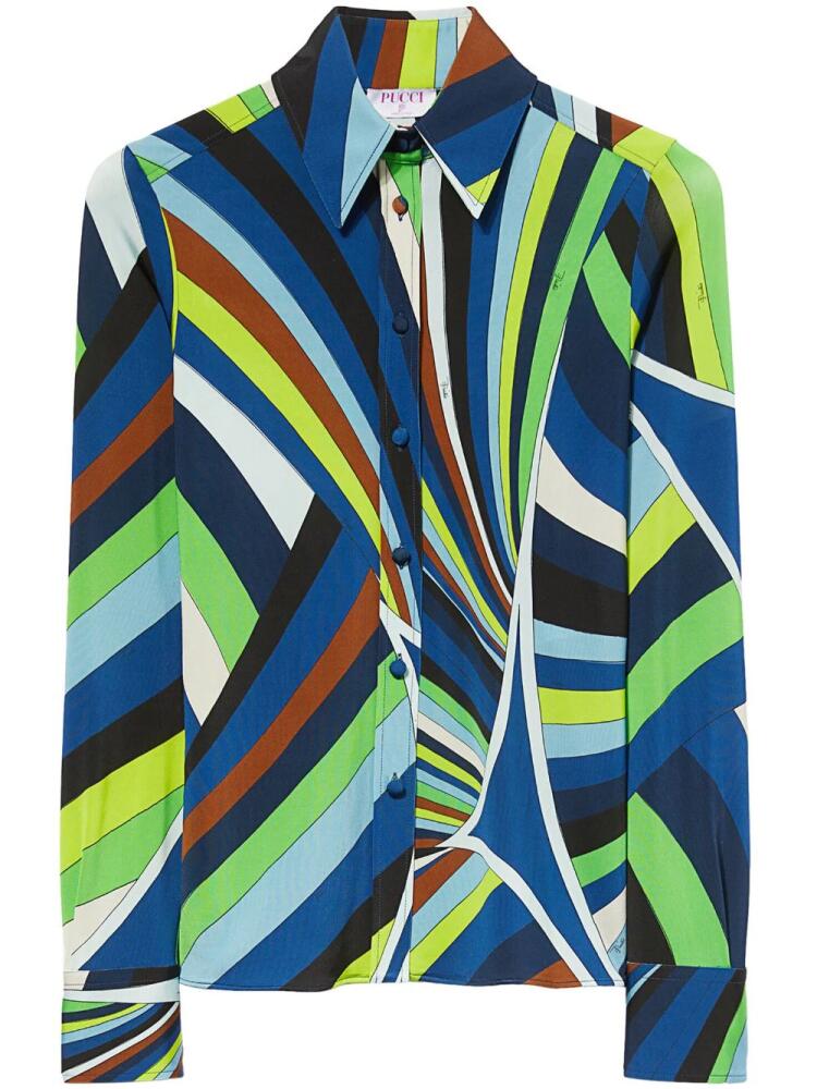 PUCCI wave-print long-sleeve shirt - Blue Cover