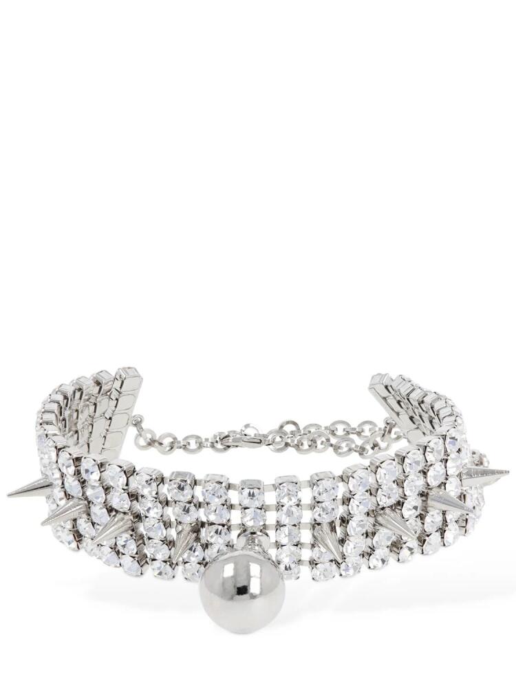 ALESSANDRA RICH Crystal Choker W/ Spikes & Pendant Cover