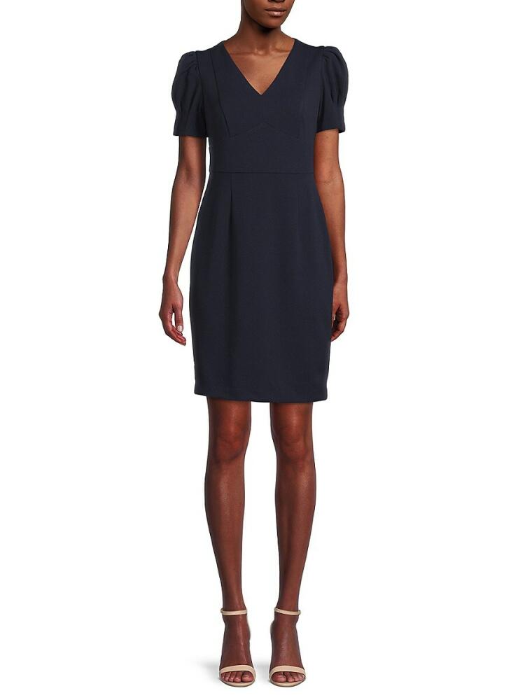 DKNY Women's Puff Sleeve Pencil Dress - Midnight Cover