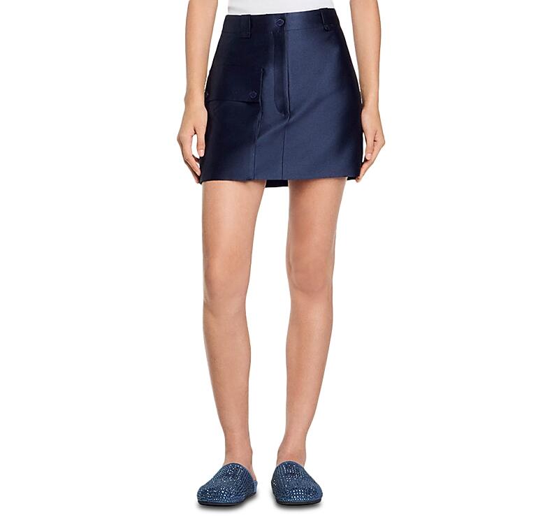 Sandro Dada Satin Cargo Mini Skirt Cover