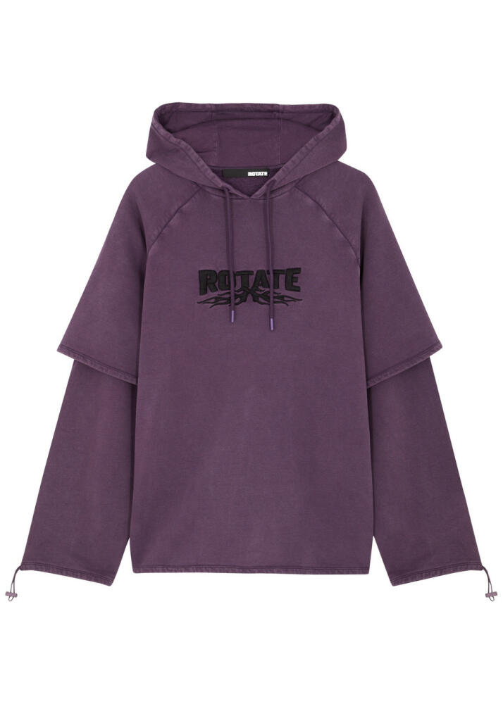 Rotate Sunday Enzyme Layered Hooded Cotton Sweatshirt - Dark Purple Cover