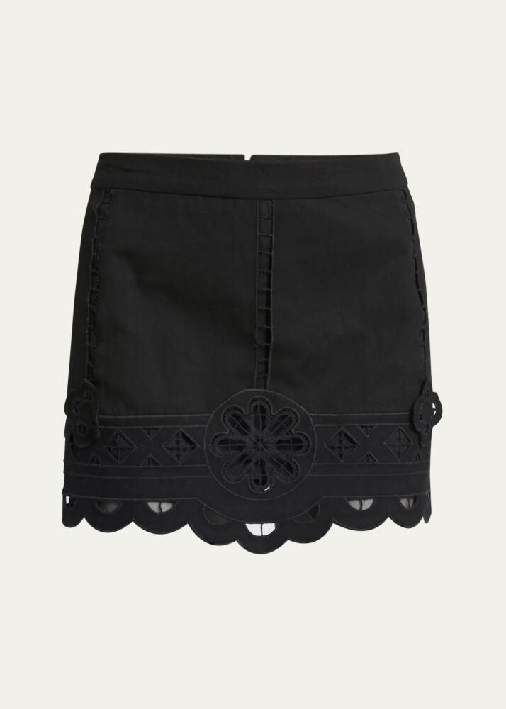 Isabel Marant Palmira Cutout Lace Scallop Mini Skirt Cover