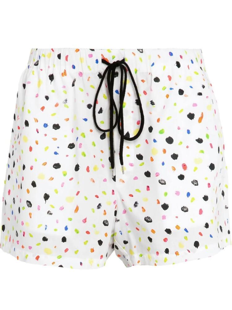 Christopher Kane Neon Dash-print drawstring shorts - White Cover