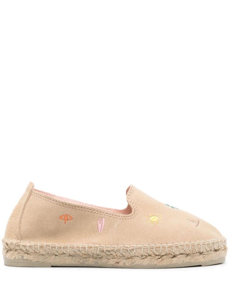 Manebi embroidered-motif suede espadrilles - Neutrals Cover