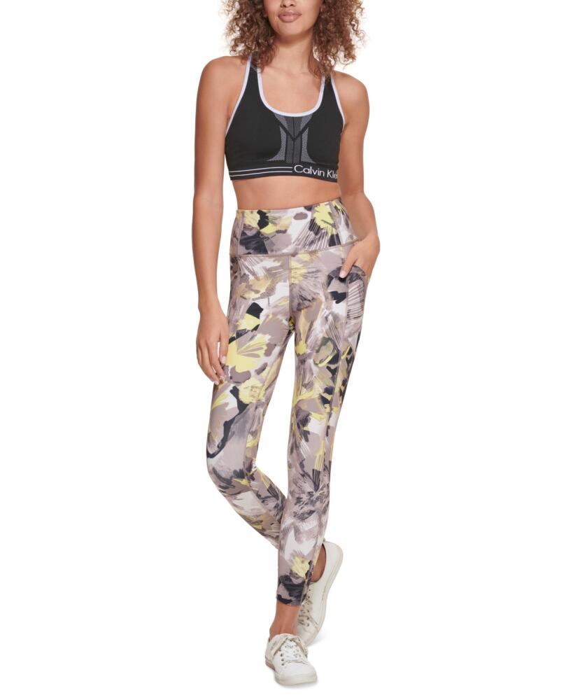 Calvin Klein Floral-Print 7/8 Leggings - Collage Floral Beige Cover