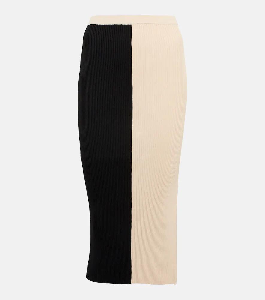 Staud Lorraine ribbed-knit midi skirt Cover