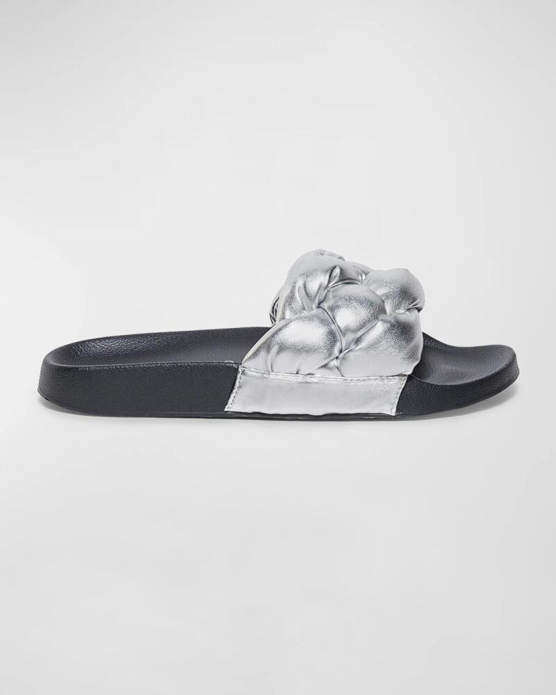 Bernardo Rylee Braided Metallic Slide Sandals Cover